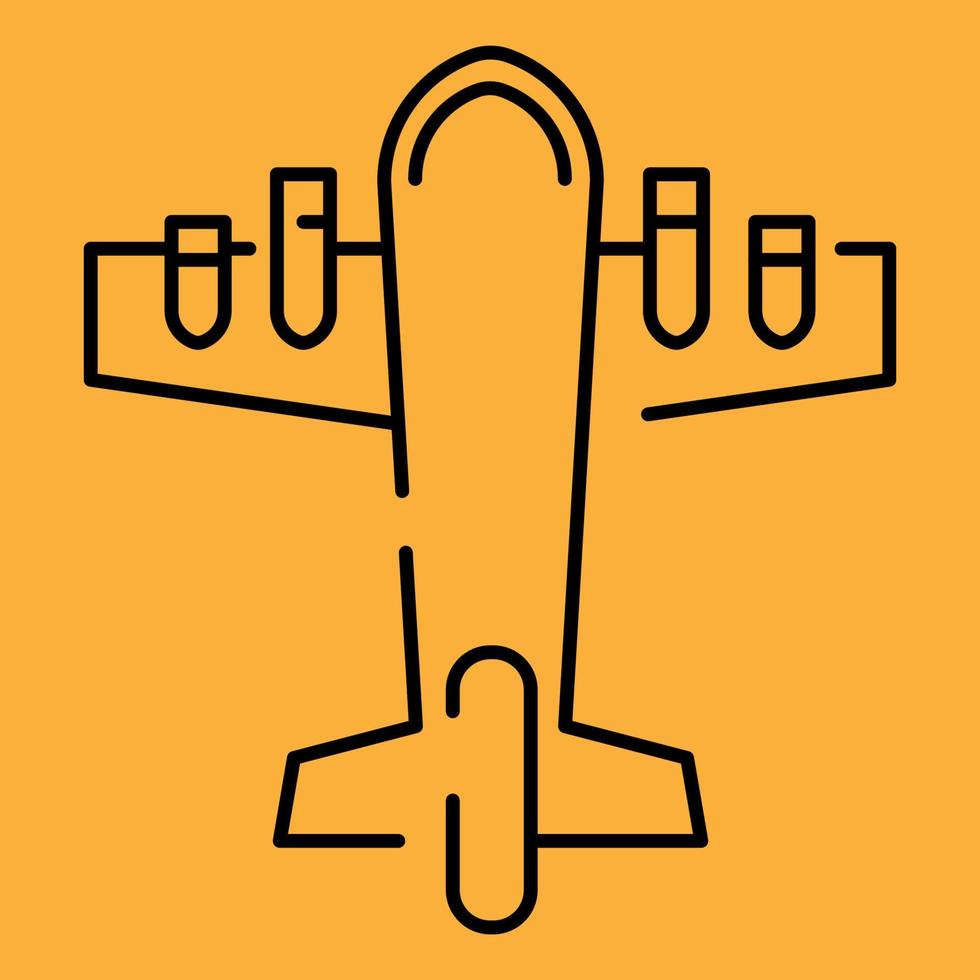 Jet line icon. Warplane, fighter, bomber. Aircraft concept. Vector illustration can be used for topics like air force, military, defense