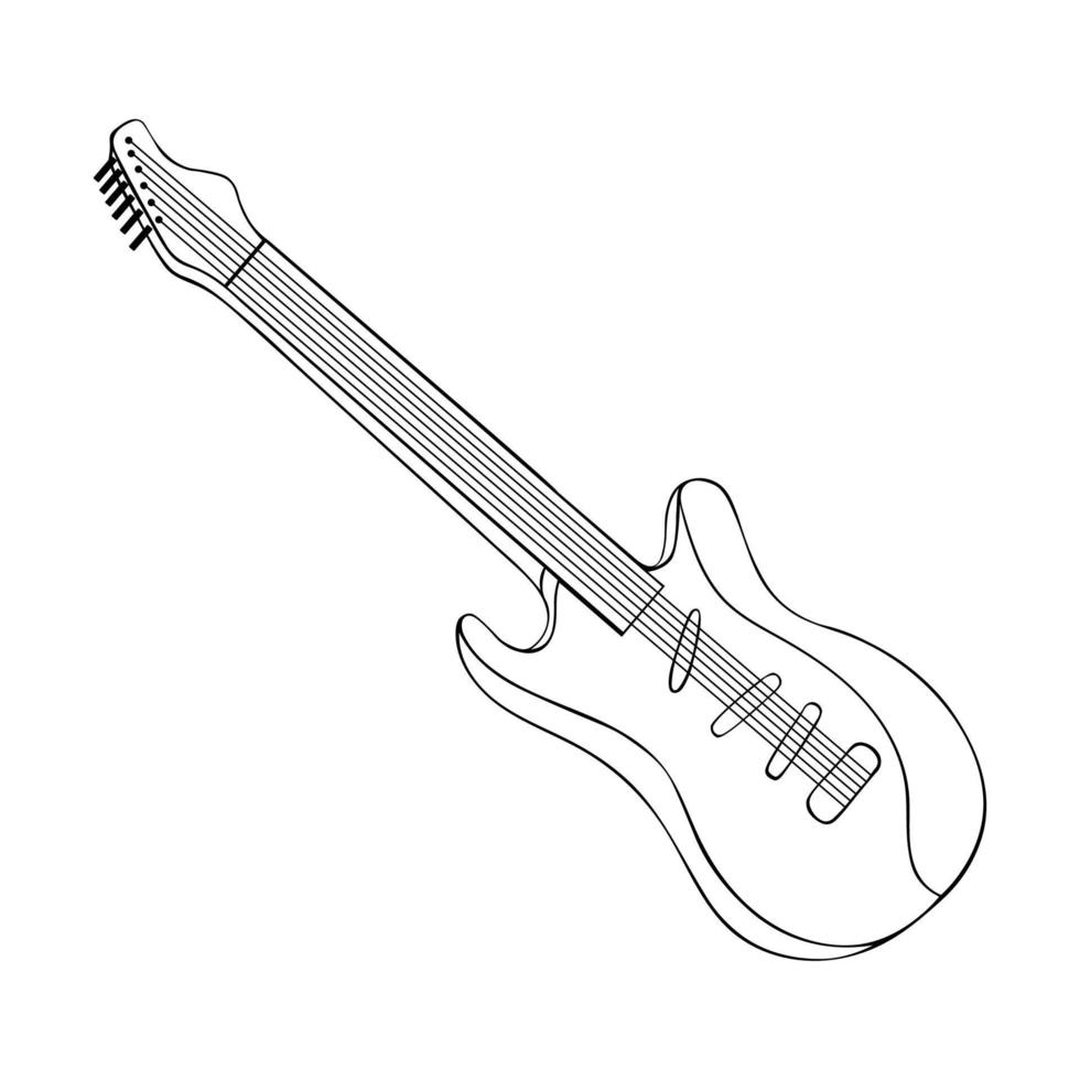 Bass Guitar Vector, Vintage Bass Guitar stock Illustration vector