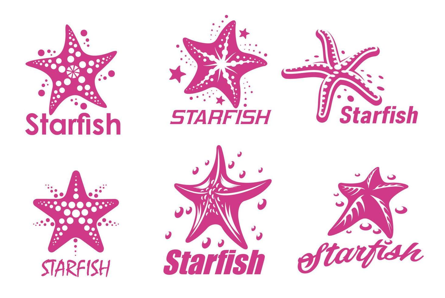 Starfish, marine creature, ocean deep animal icons vector