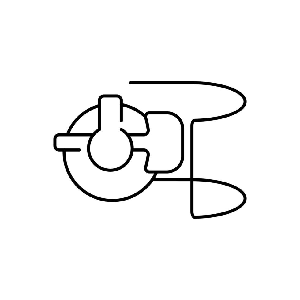Face with virtual reality concept icon. Vector thin line VR headset creative sign or logo element.