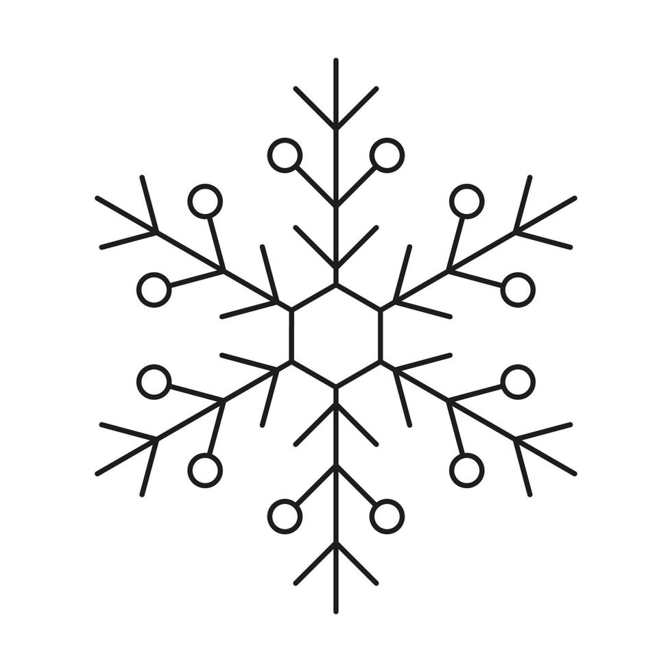 Vector snowflake icon. Winter snow ice and symmetrical. New Year or Christmas design.