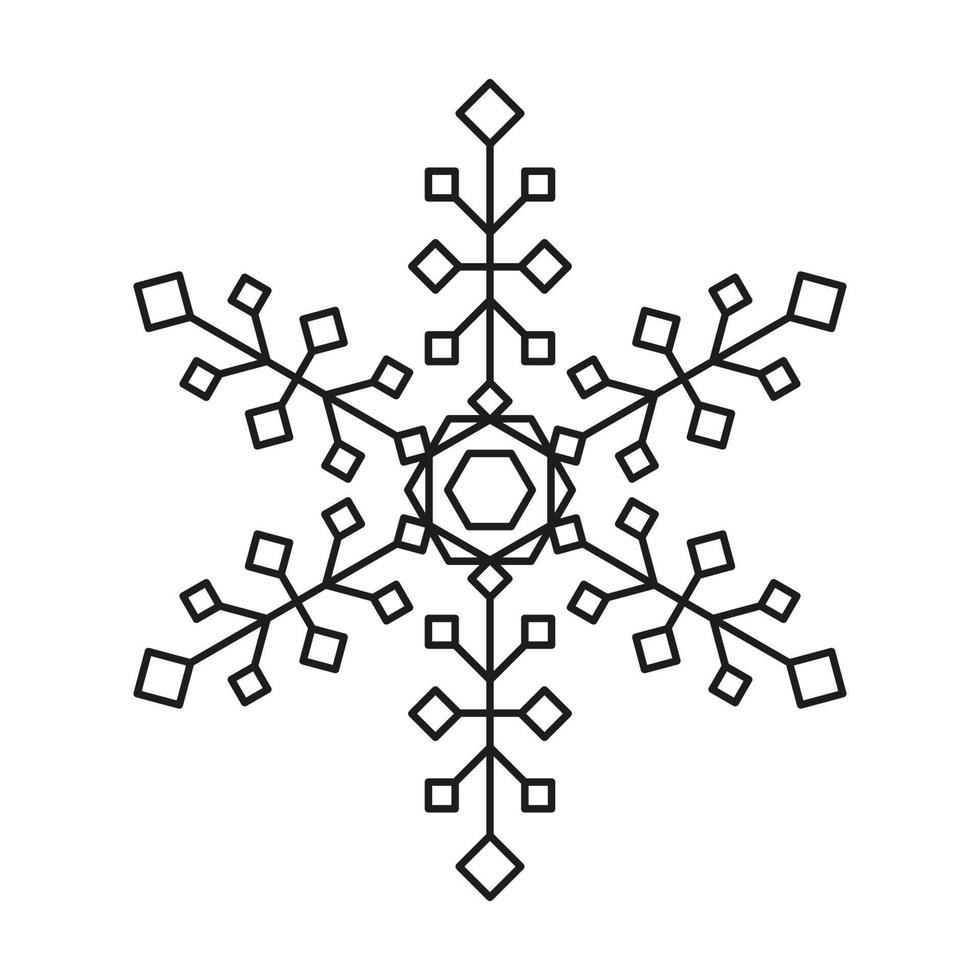 Vector snowflake icon. Winter snow ice and symmetrical. New Year or Christmas design.