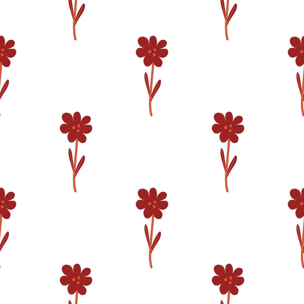Little flower seamless pattern in naive art style. Decorative floral ornament wallpaper. vector