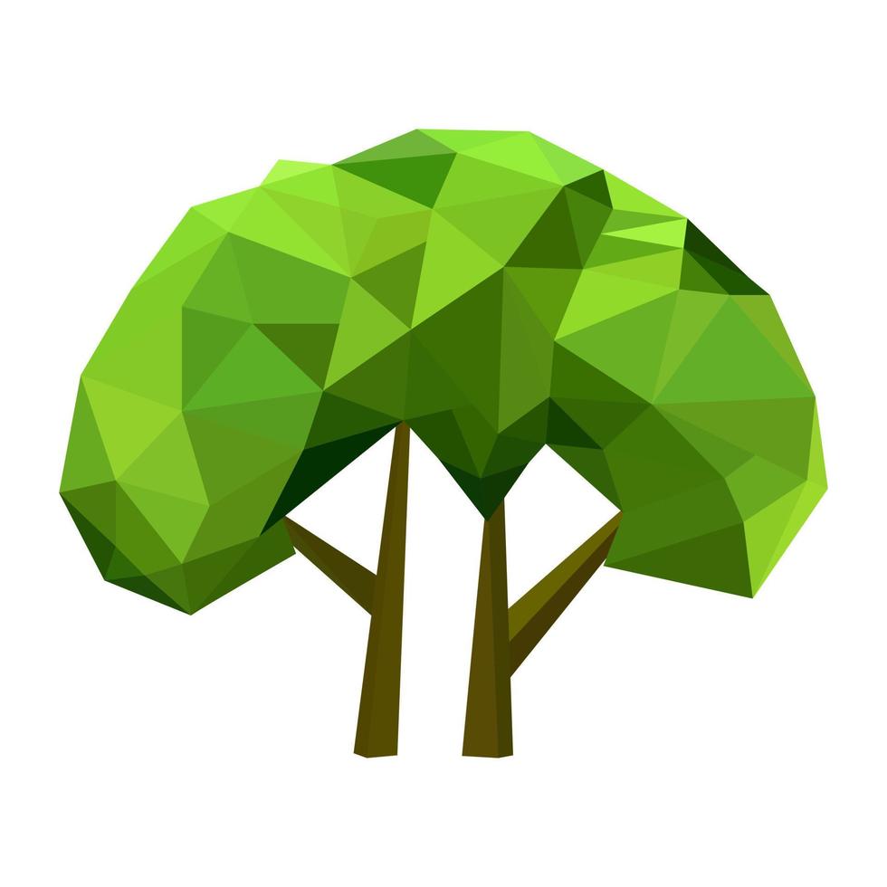 Abstract low poly tree icon isolated. Geometric polygonal style. 3d low poly. vector