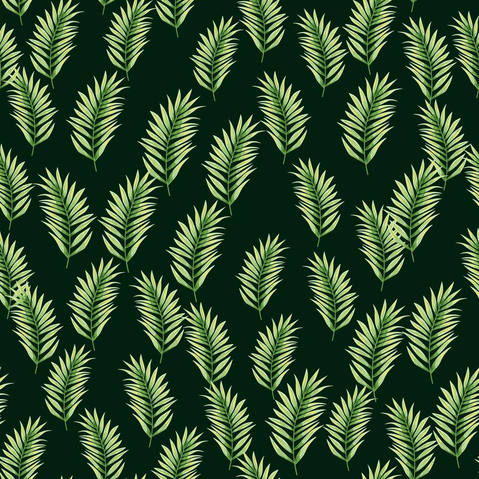 Abstract exotic plant seamless pattern. Tropical palm leaves pattern. Fern leaf wallpaper. Botanical texture. Floral background. vector