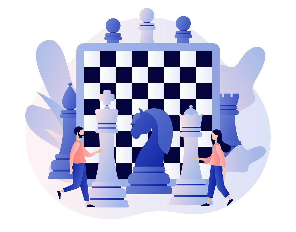 Business strategy. Chess game. Chess pieces on the smartphone screen.  business people work for data analysis strategic planning and successful  business modern flat cartoon style vector illustration 5604624 Vector Art  at Vecteezy