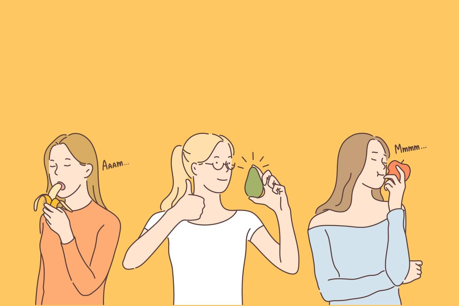 Vegetarian dieting concept vector
