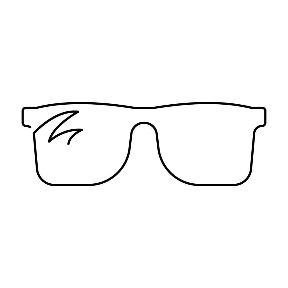 Continuous single drawn one line drawing of isolated vector object eye glasses. Sunglasses and summer, spring.