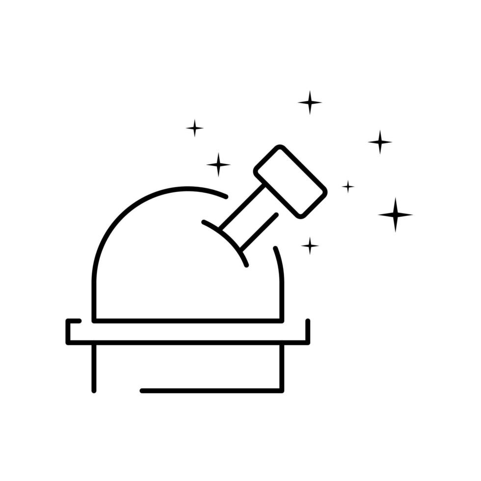 Line Telescope icon illustration isolated vector sign symbol and observatory.