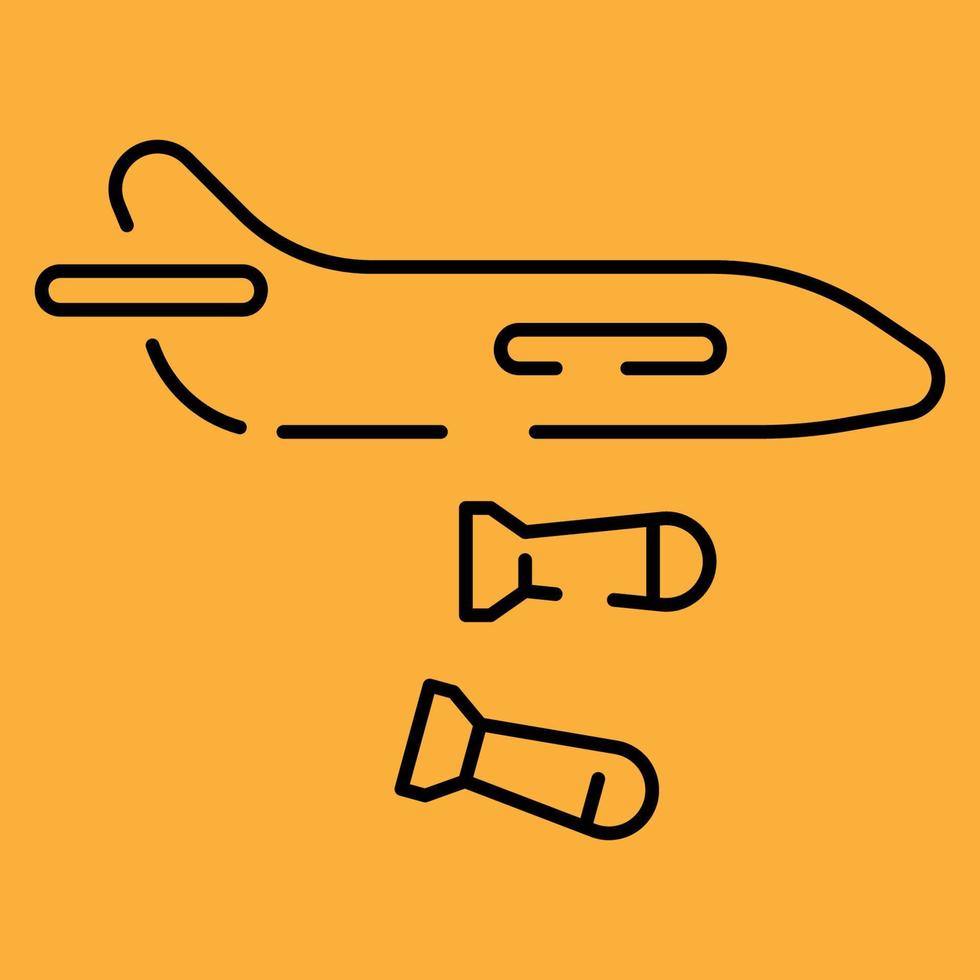 Jet line icon. Warplane, fighter, bomber. Aircraft concept. Vector illustration can be used for topics like air force, military, defense