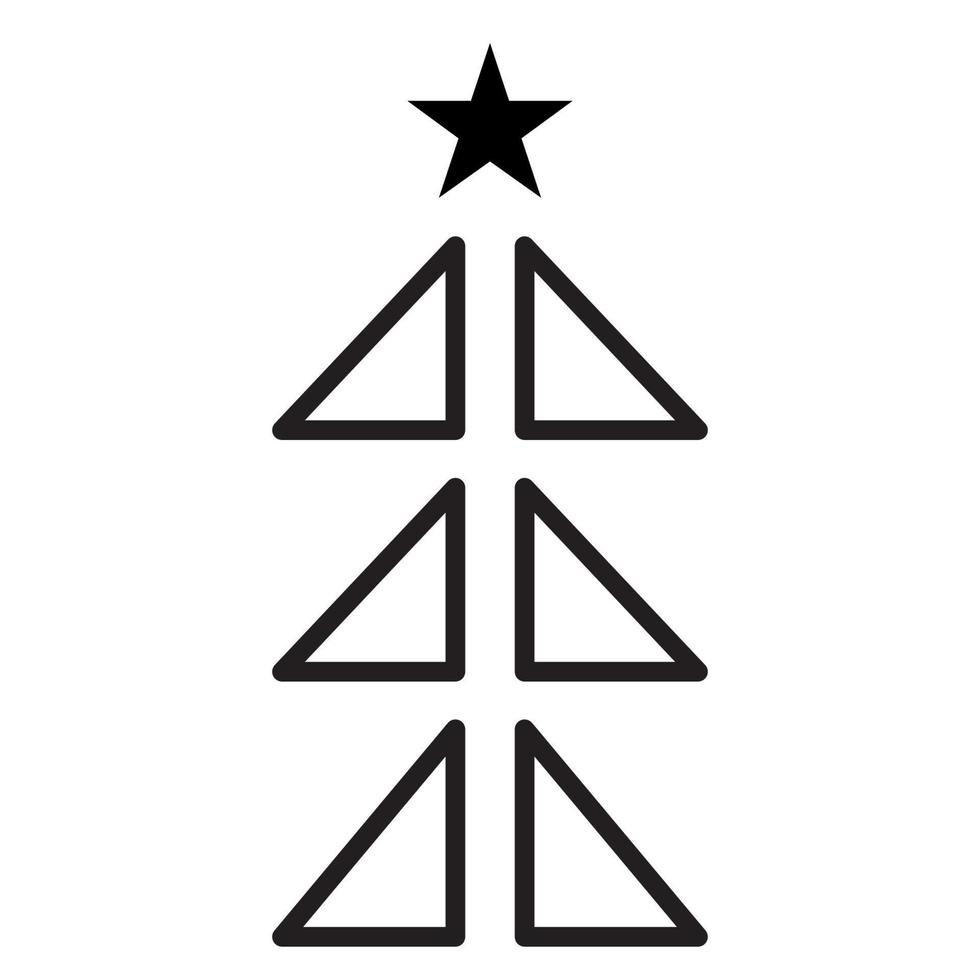 Classic Christmas Trees icon. Vector happy new year party design.