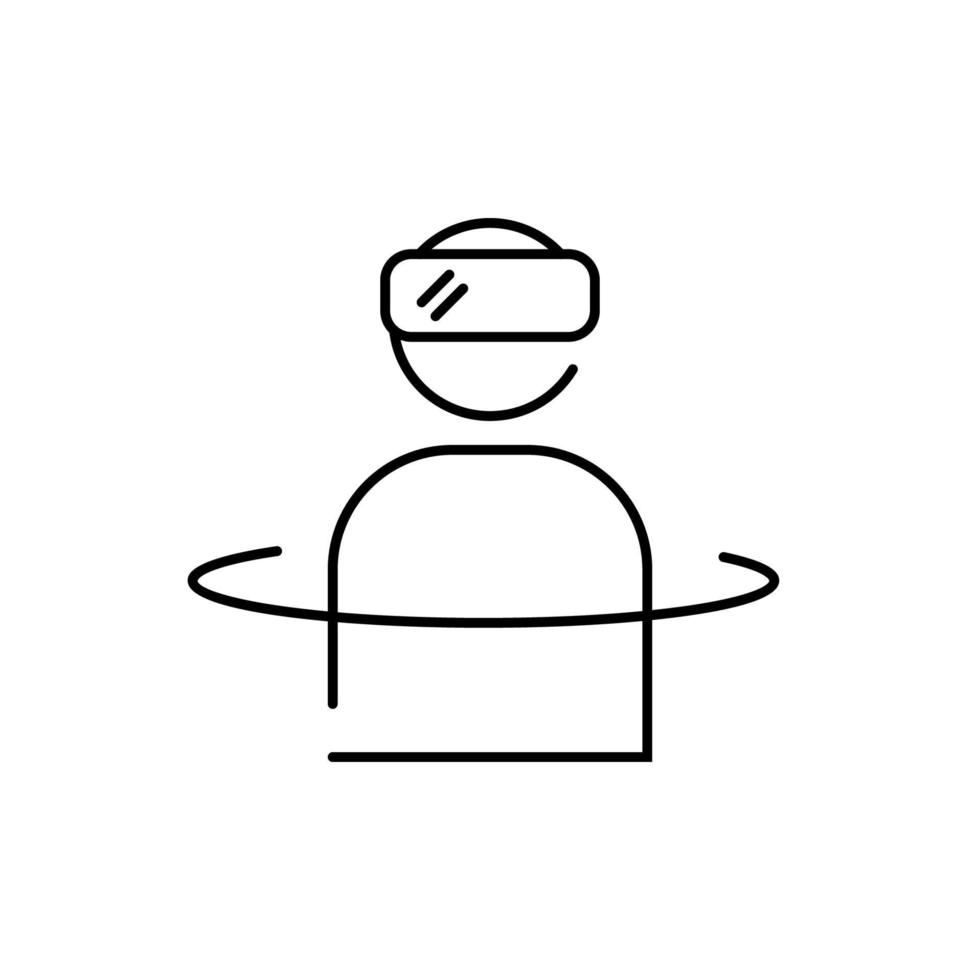 Virtual reality. Vector VR icon with human.