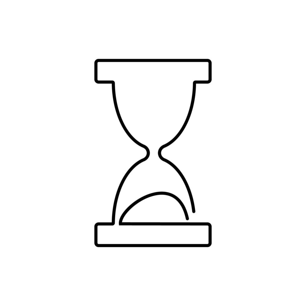 uno línea dibujo de aislado vector objeto - reloj de arena.