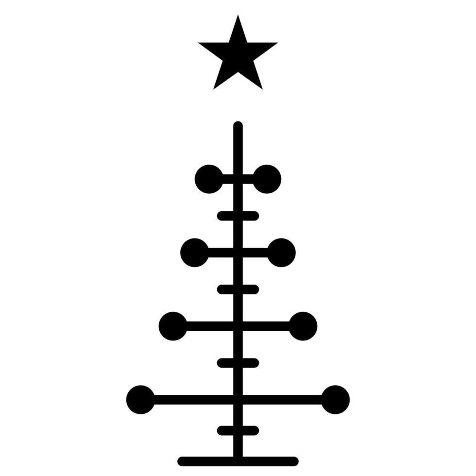 Christmas tree outline icon. linear style symbol, line sign. vector graphics. Icons as Xmas tree decoration with star, Coniferous forest, Spruce winter tree, Fir. Happy new year.