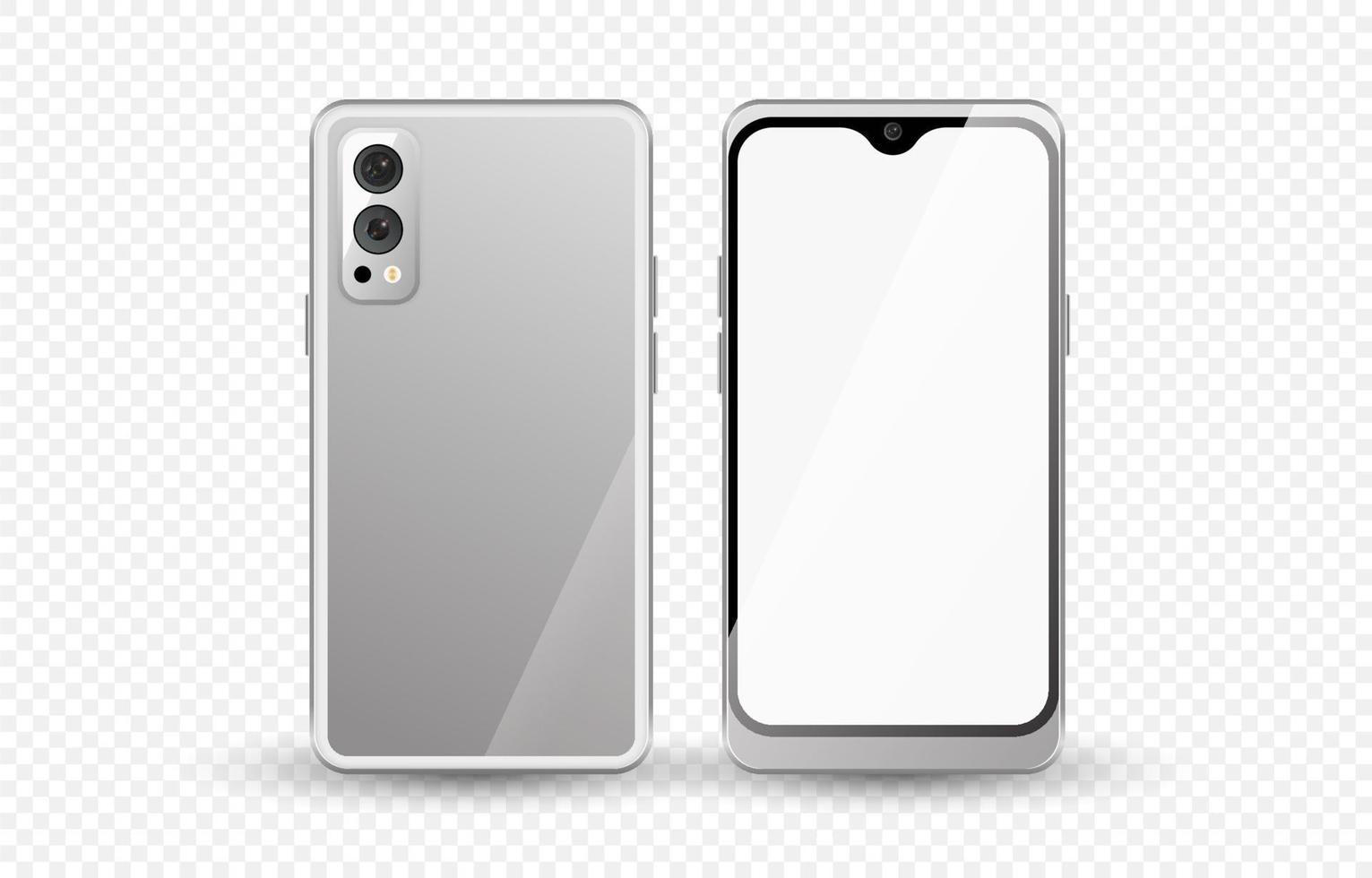 3D White Mobile Phone Mockup vector