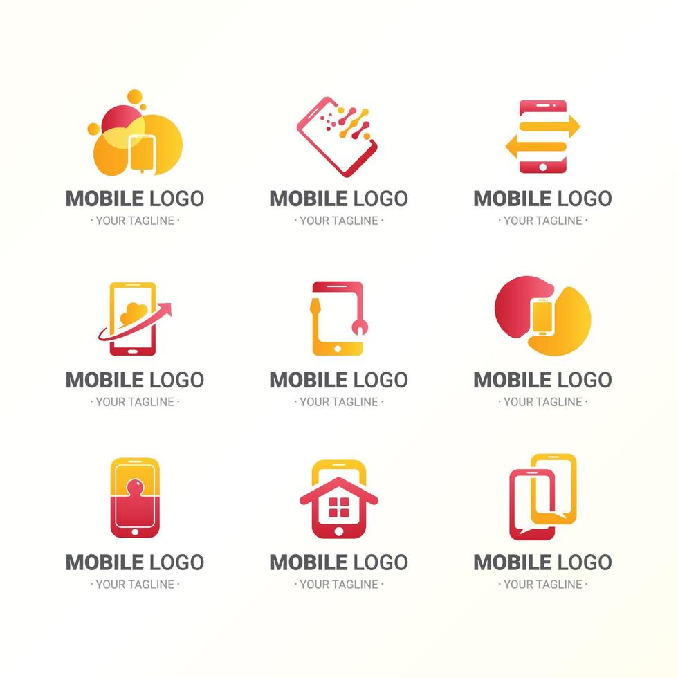 Set of Mobile Technology Logos vector