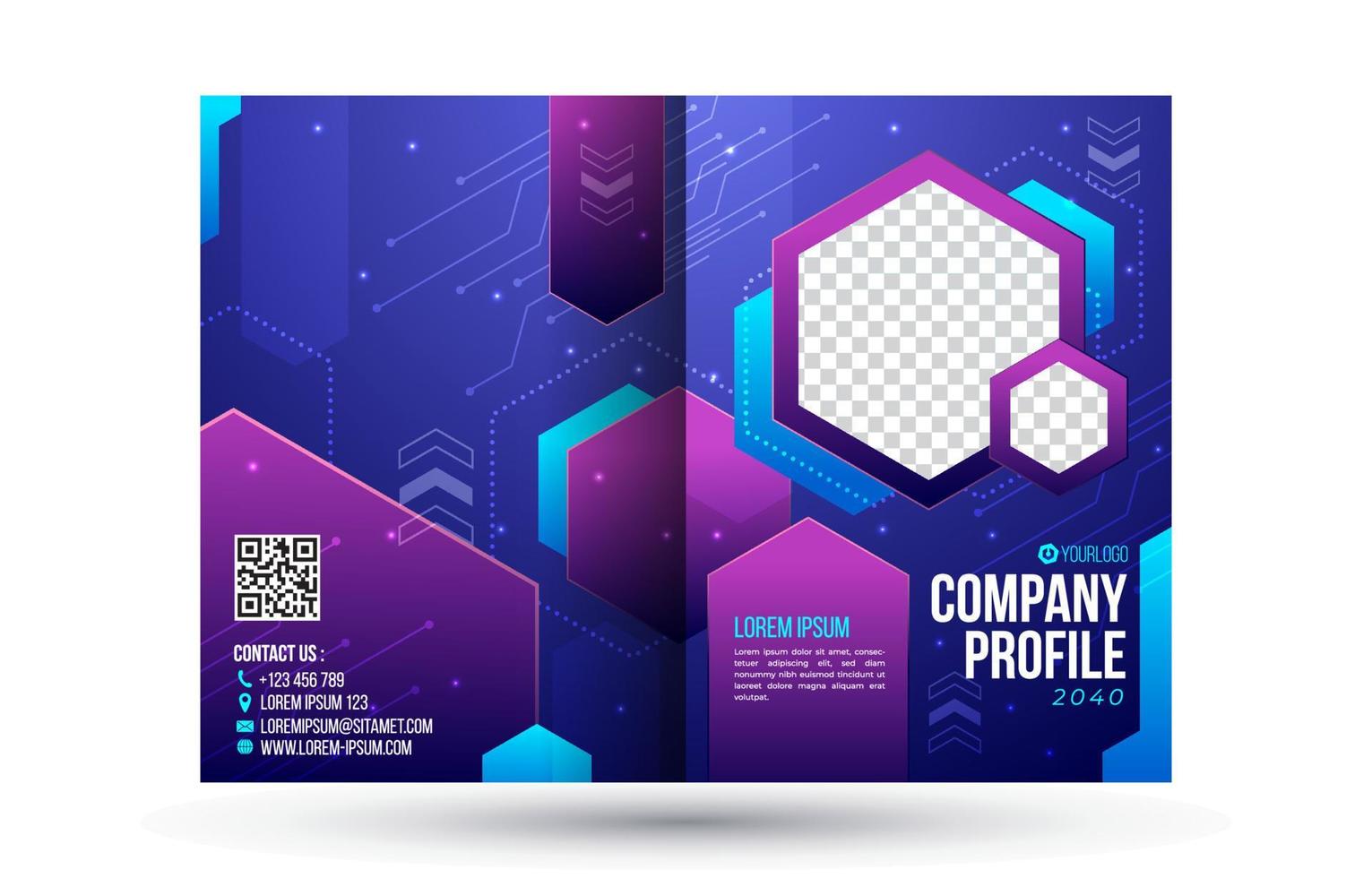 Technology Company Profile Template vector