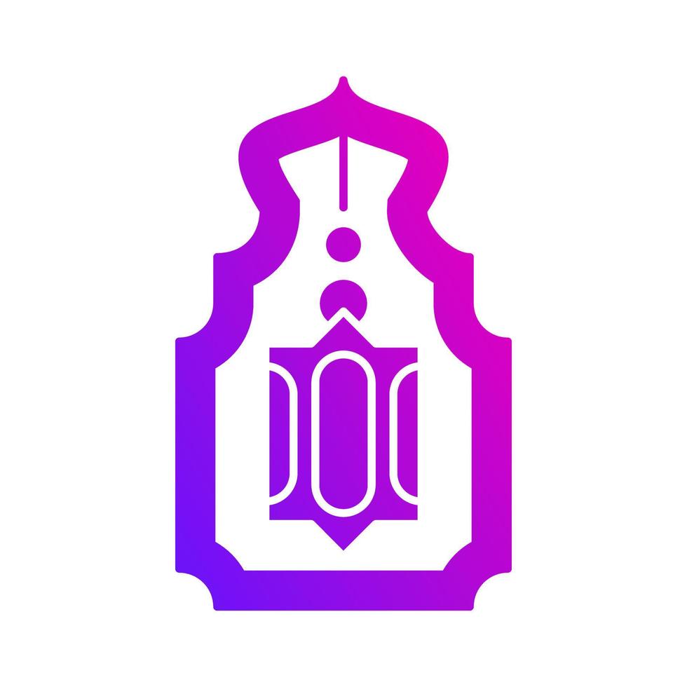 islamic light lantern decorative gradient icon button vector illustration