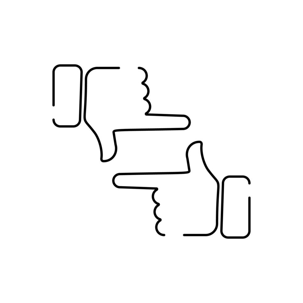 Hand wave waving hi or hello gesture line art vector icon for apps and websites, cinema and director. Movie.