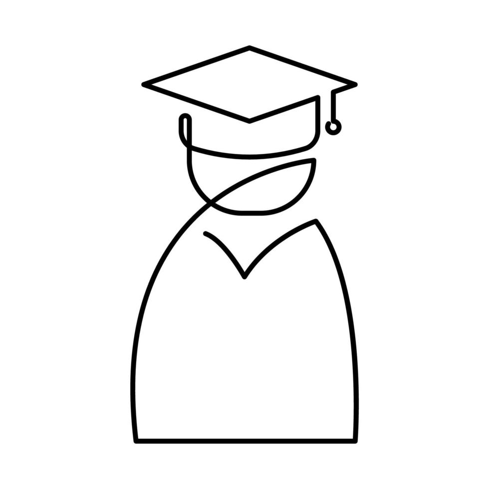 continuous line drawing of graduation students card concept congratulation vector illustration and icon.