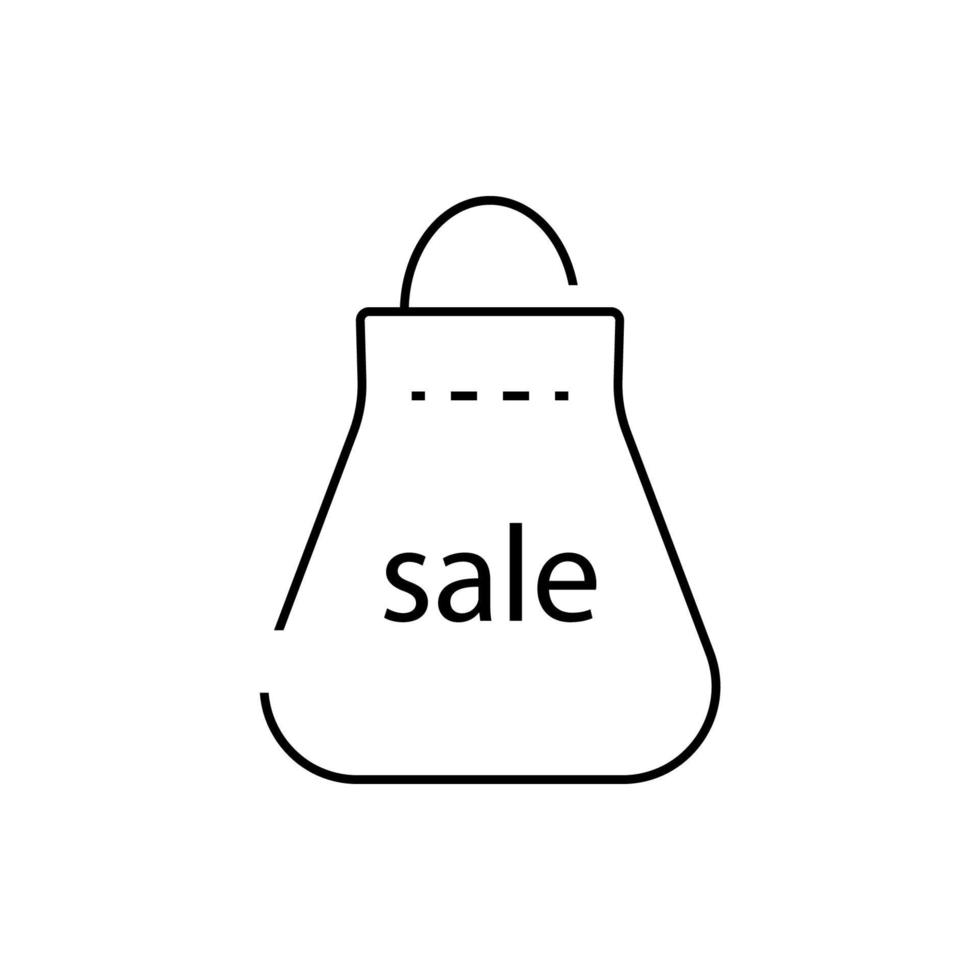 Sale icon with label and shopping bag. Black friday. vector