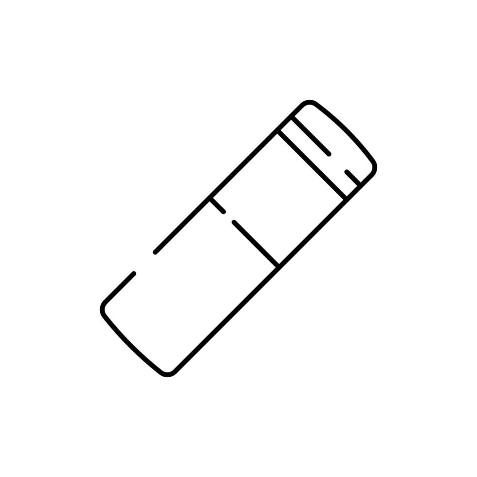 Back to school Vector Line Icon. Study education biology, clock, chemistry and more. Student eraser.
