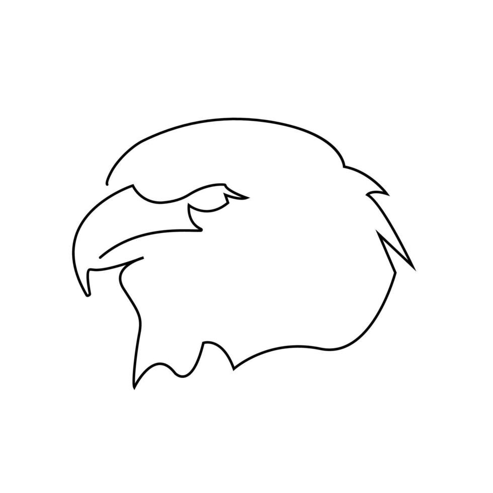 Continuous line drawing eagle. Vector illustration icon animal.