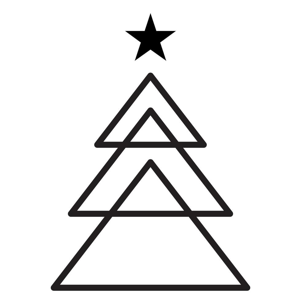 Classic Christmas Trees icon. Vector happy new year party design.