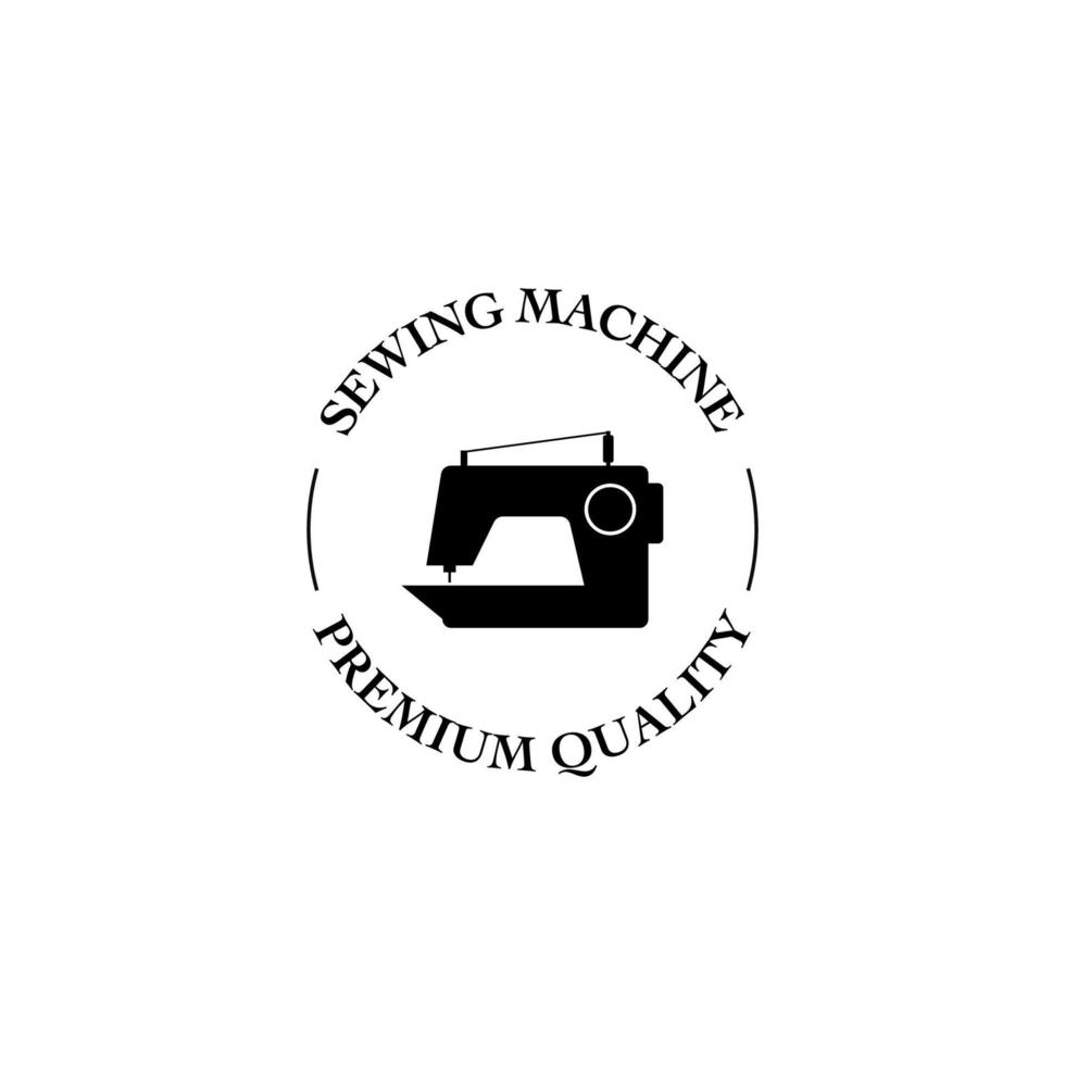 Flat sewing machine for tailor logo design illustration idea vector
