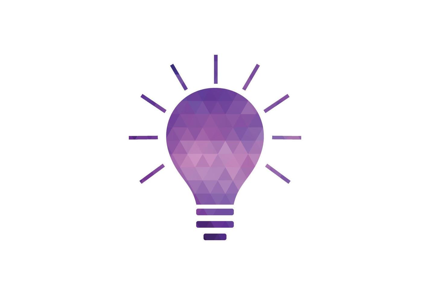 Low Poly and Light Bulb logo design, Vector design concept