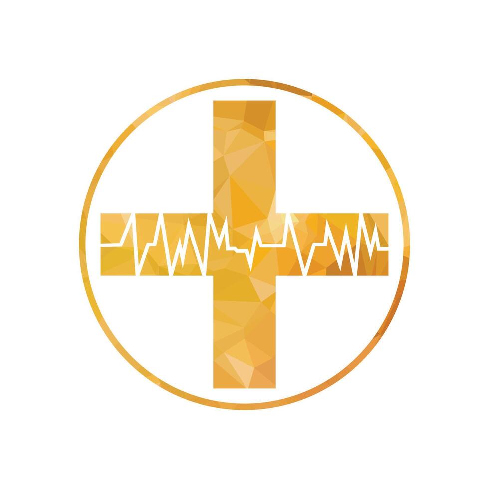 Abstract logo for a medical center. Polygonal illustration of a cross. vector