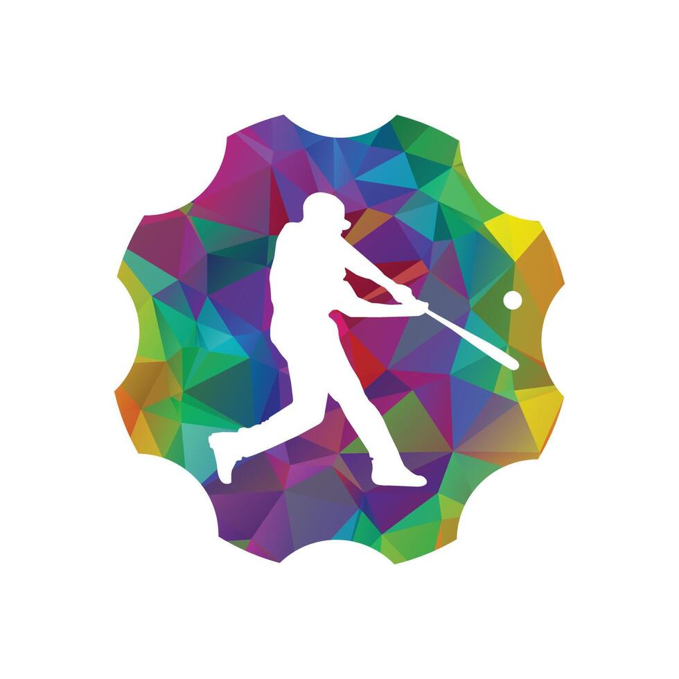 Baseball player vector logo design gear icon. Baseball player vector logo design.