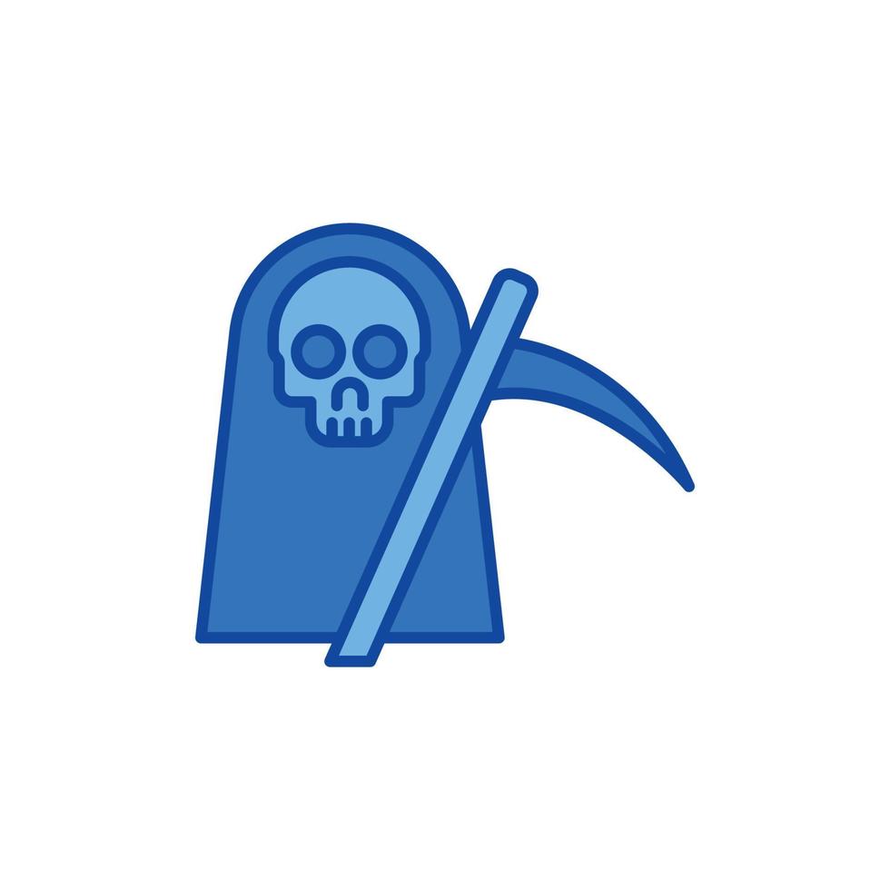 devil icon. blue icon vector