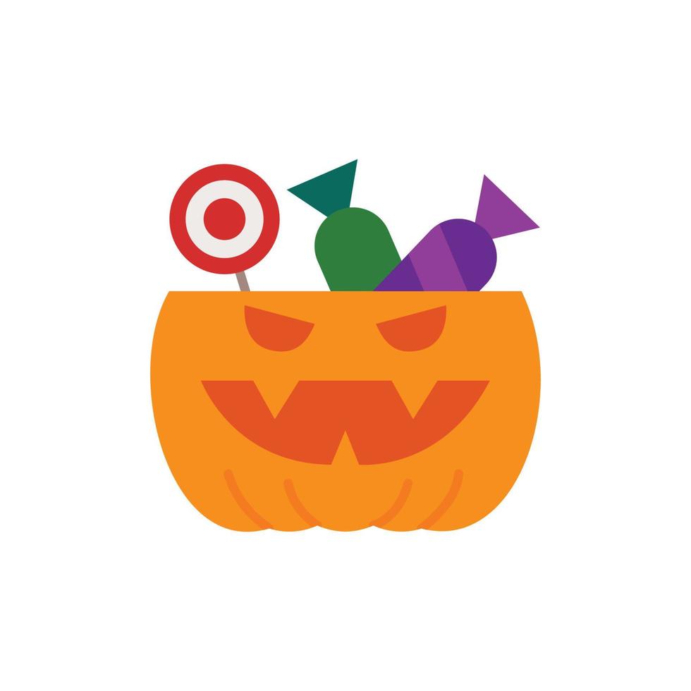 candy and pumpkin icon.flat icon. vector