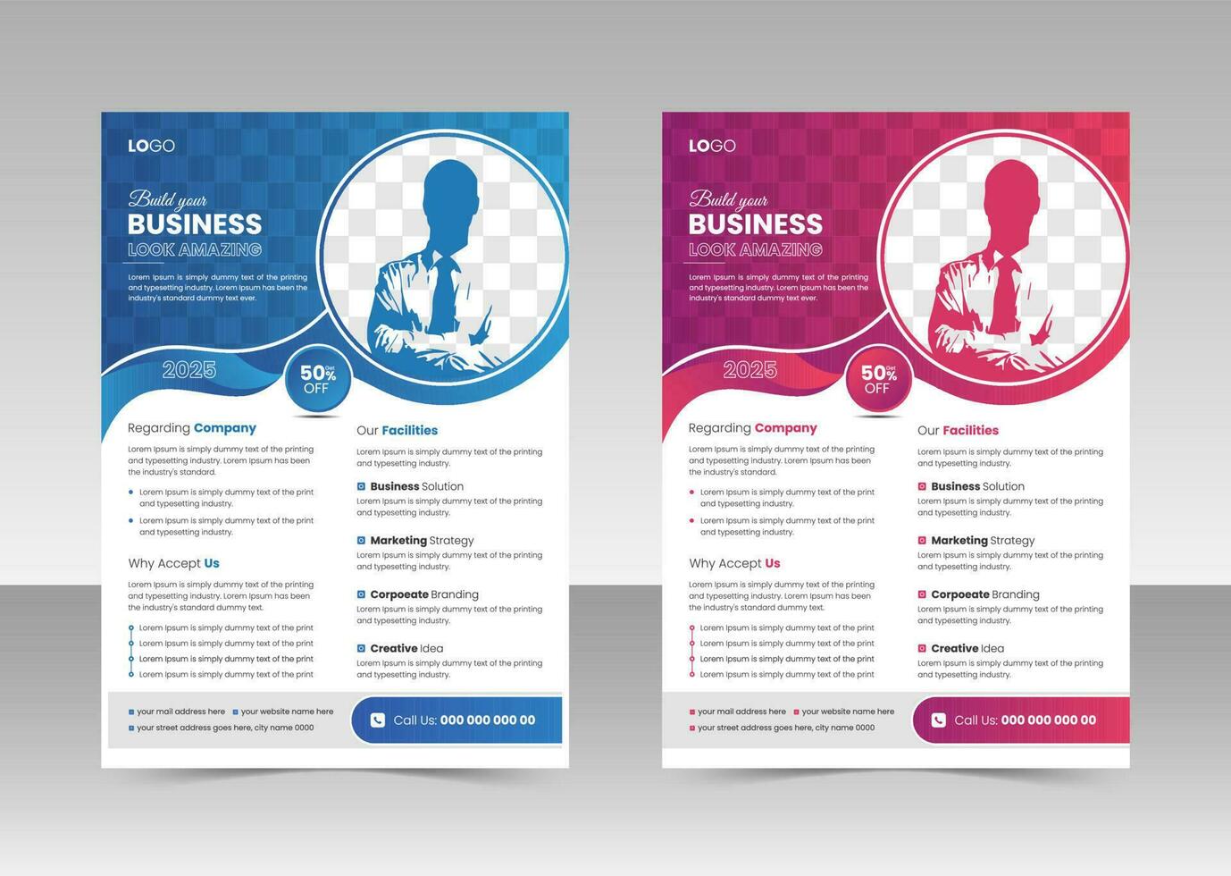 Creative business flyer design template free vector