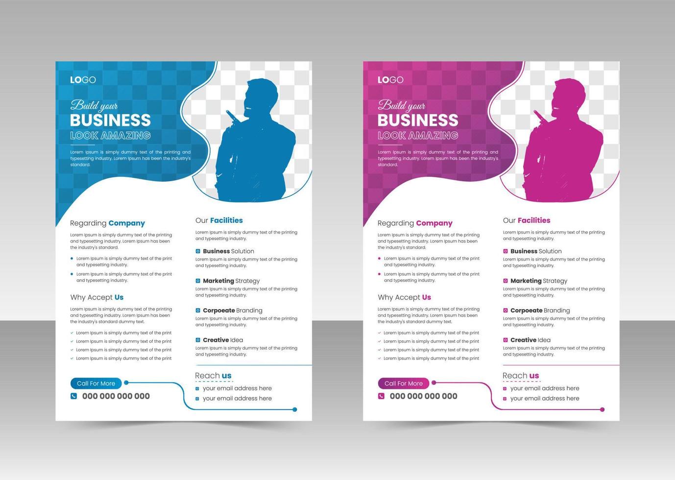 Creative business flyer design template free vector