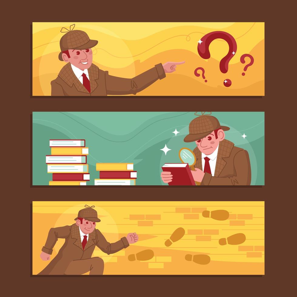 Sherlock Holmes día horizontal bandera modelo vector