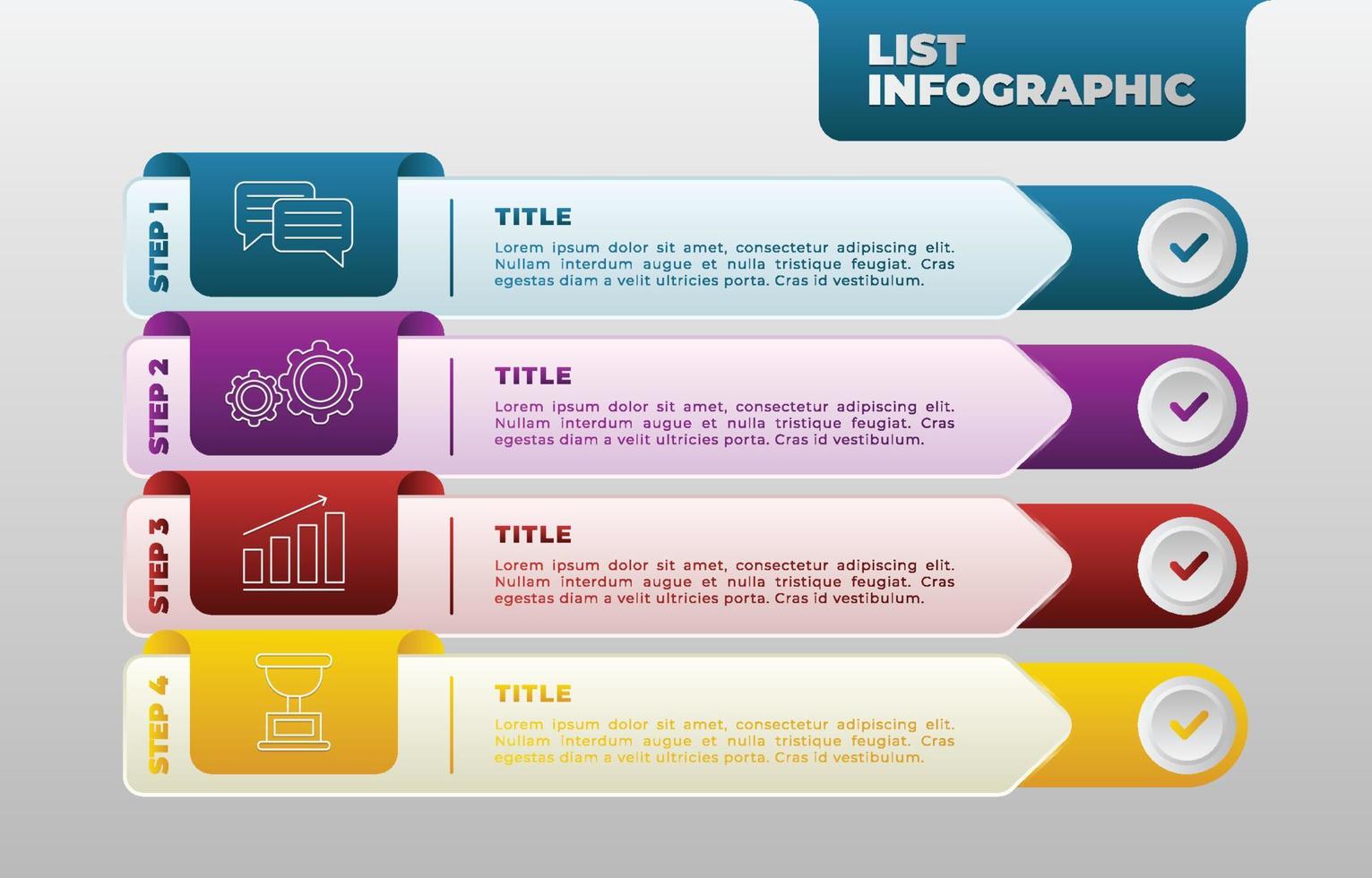 lista infografía modelo vector