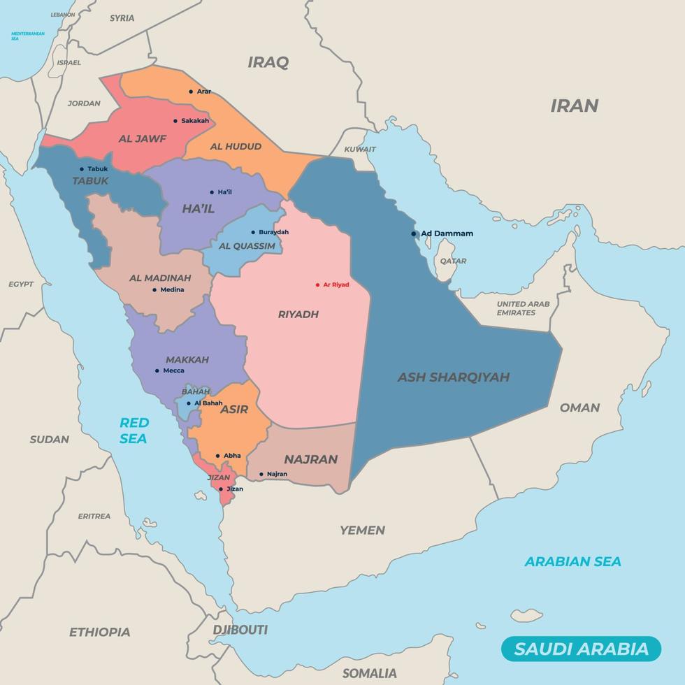 país mapa saudi arabia vector