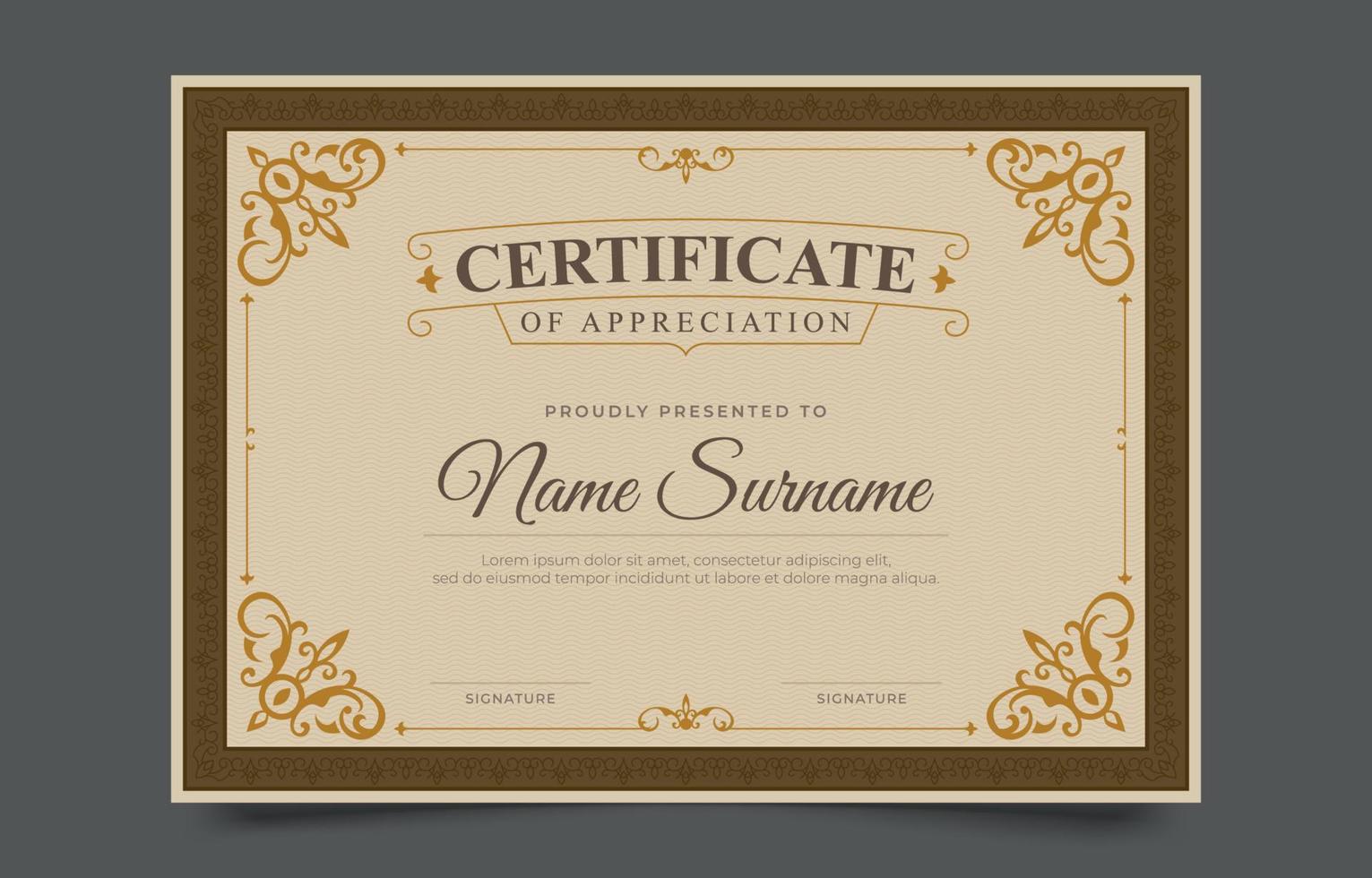 Classic Certificate Template vector