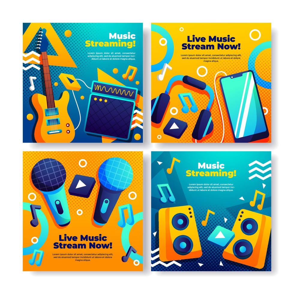 Music Streaming Social Media vector