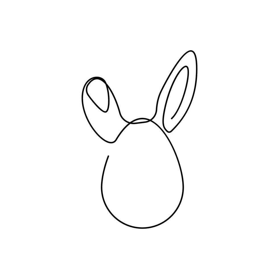 Easter bunny one line icon, easter and holiday, rabbit in egg sign, vector graphics, single line, eps 10.