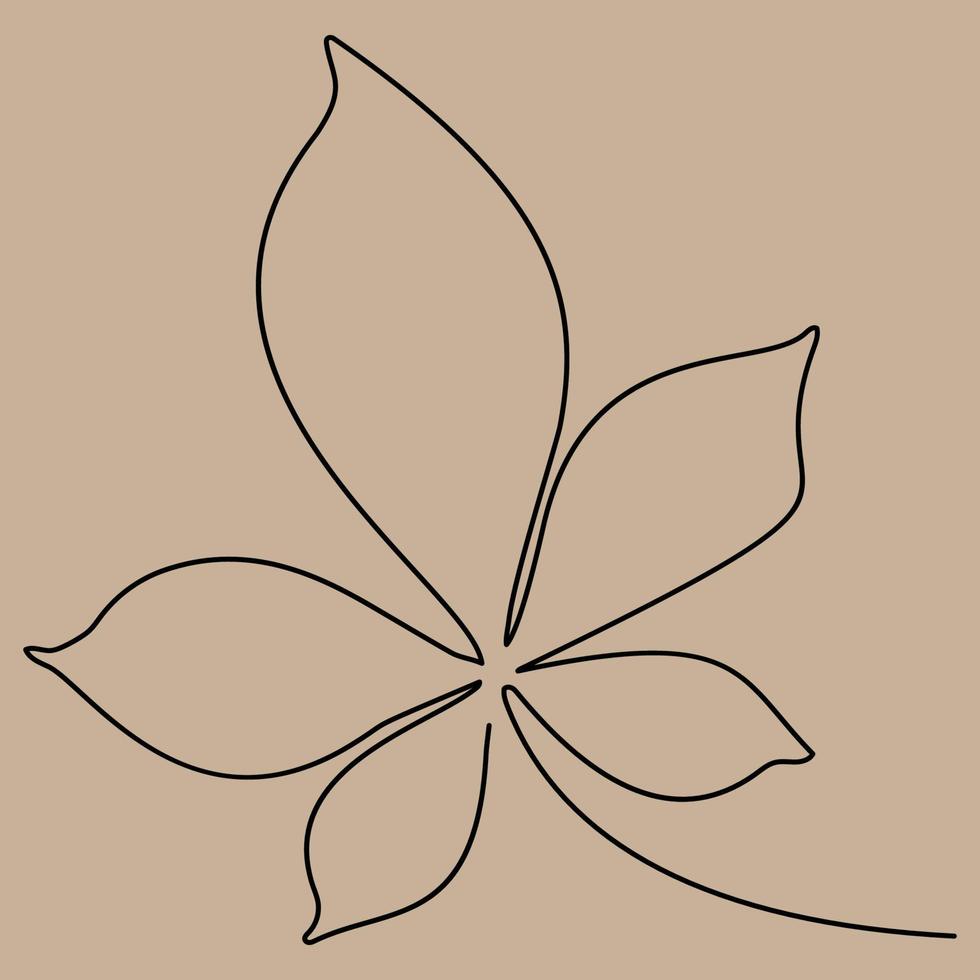 One line leaves icon. Vector illustration. Autumn.