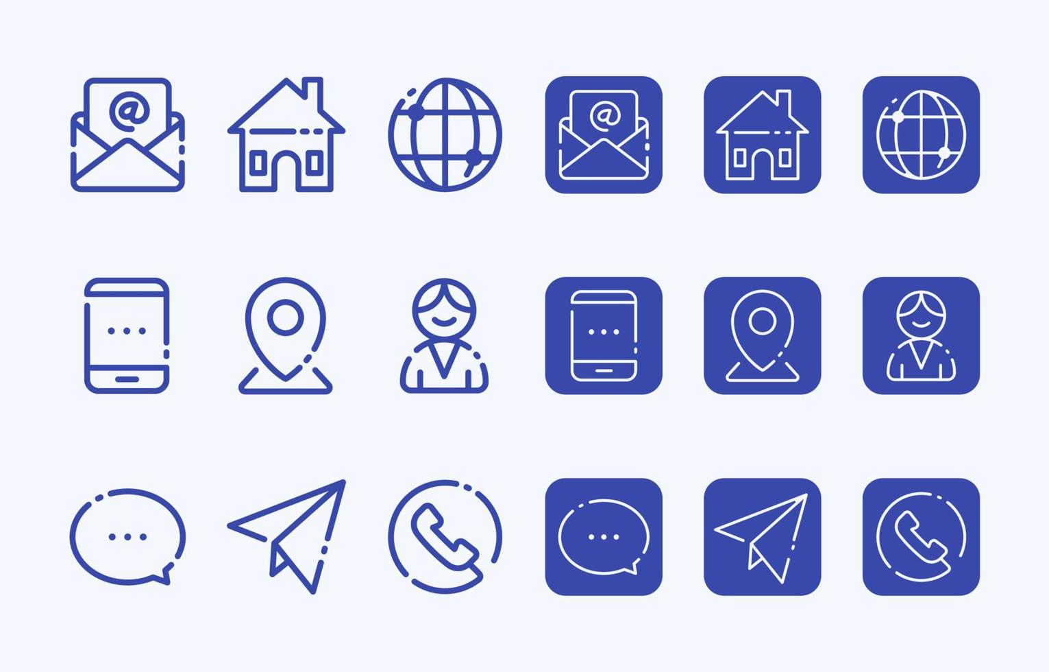 General Business Card Contact Icon Set vector