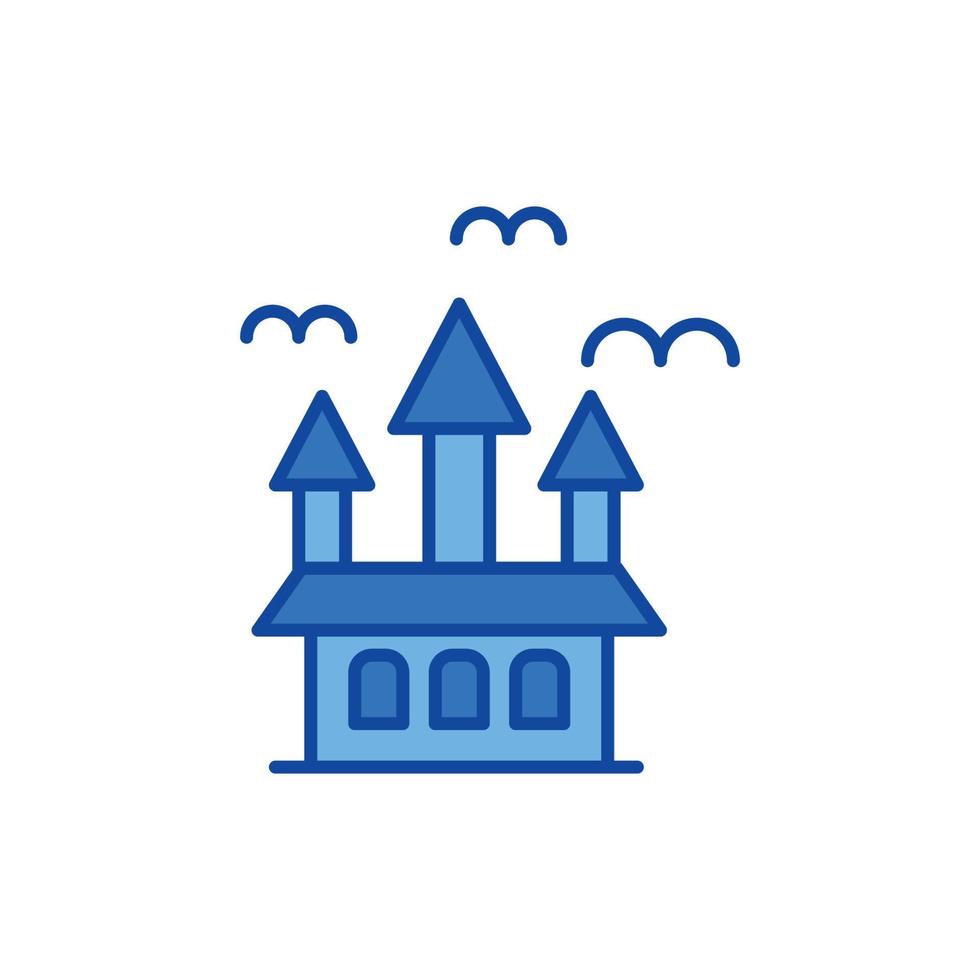 castle icon. blue icon. vector