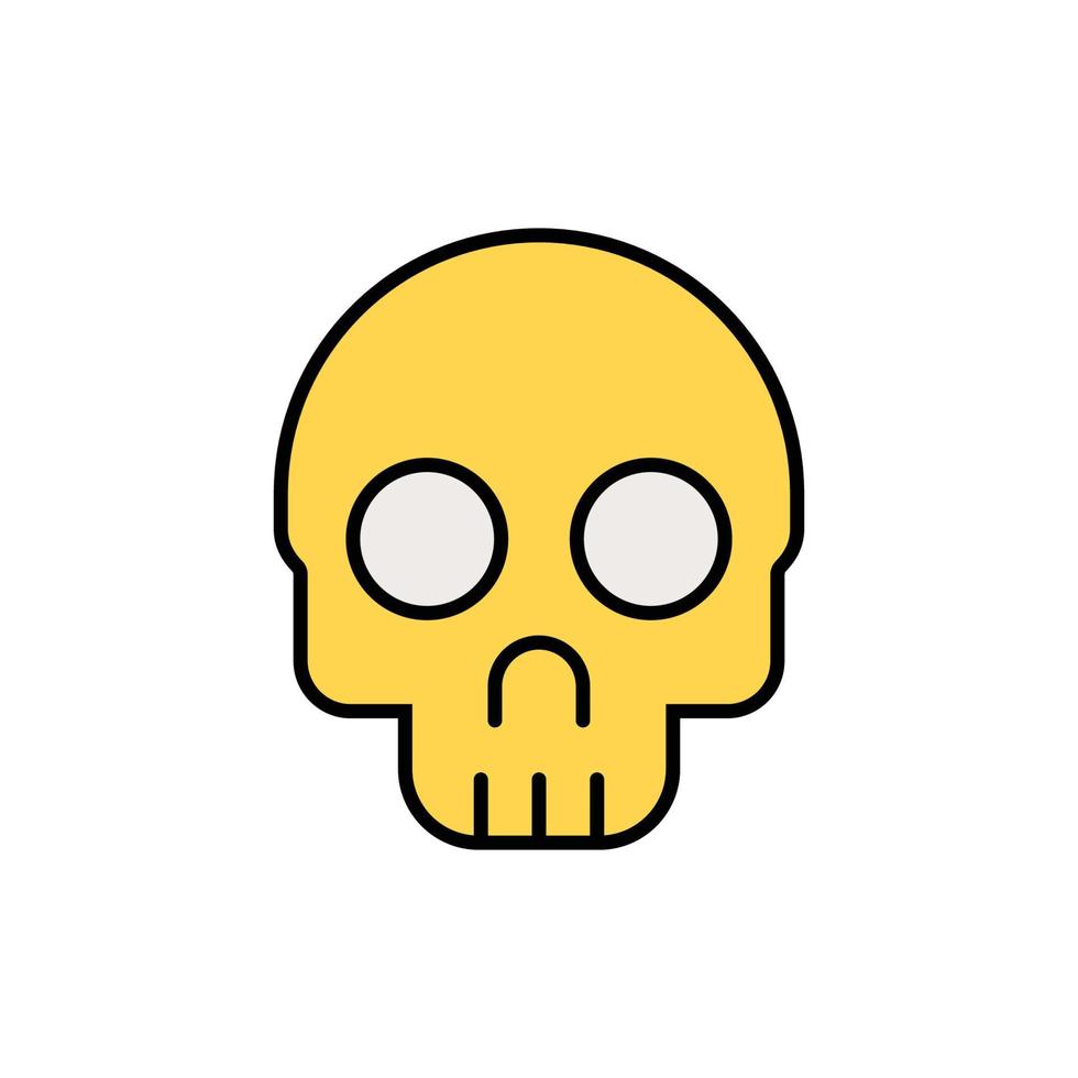 skull icon. filled outline icon. vector
