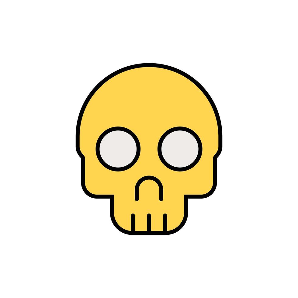 skull icon. filled outline icon. vector