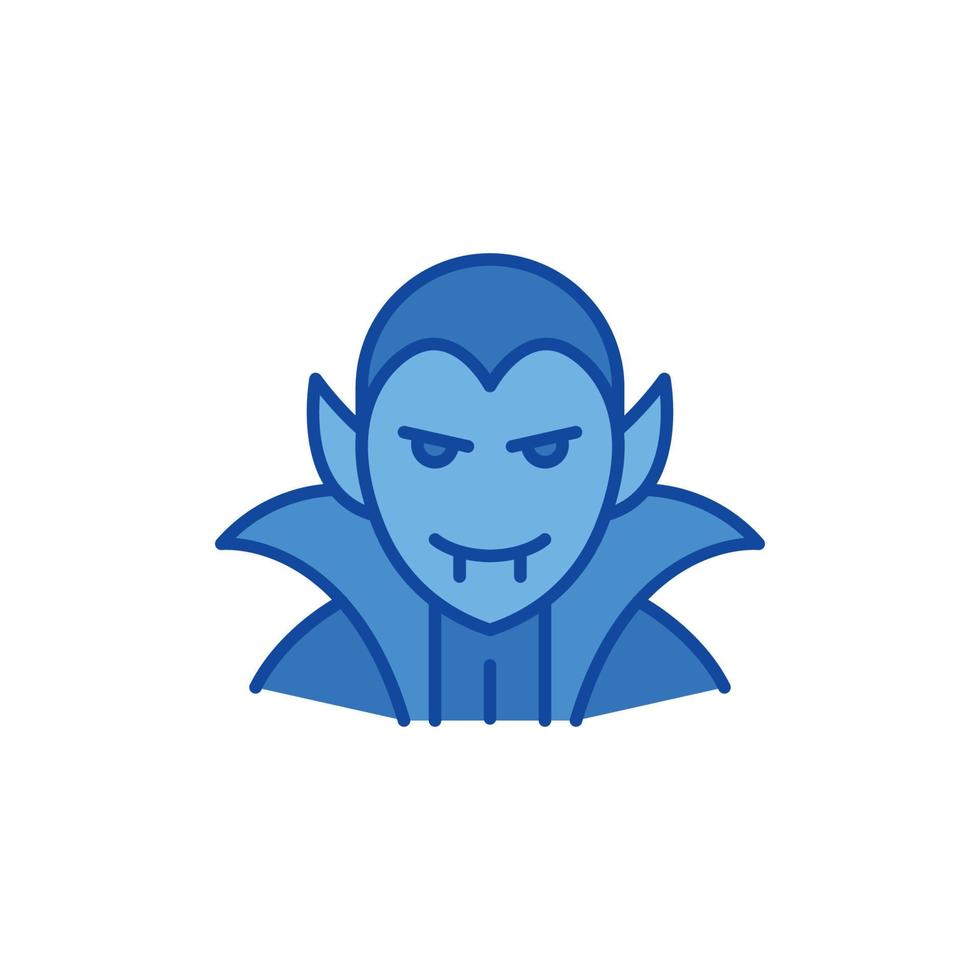 vampire icon. blue icon. vector