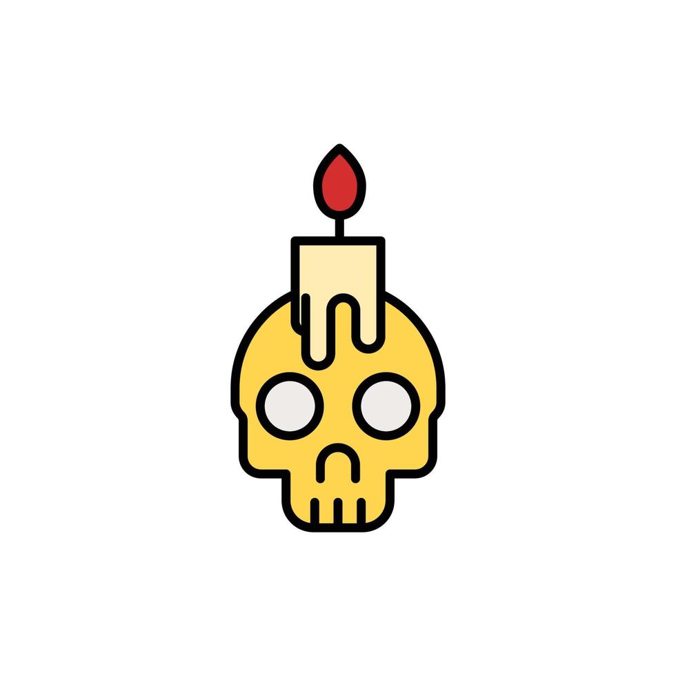 skull icon. filled outline icon. vector