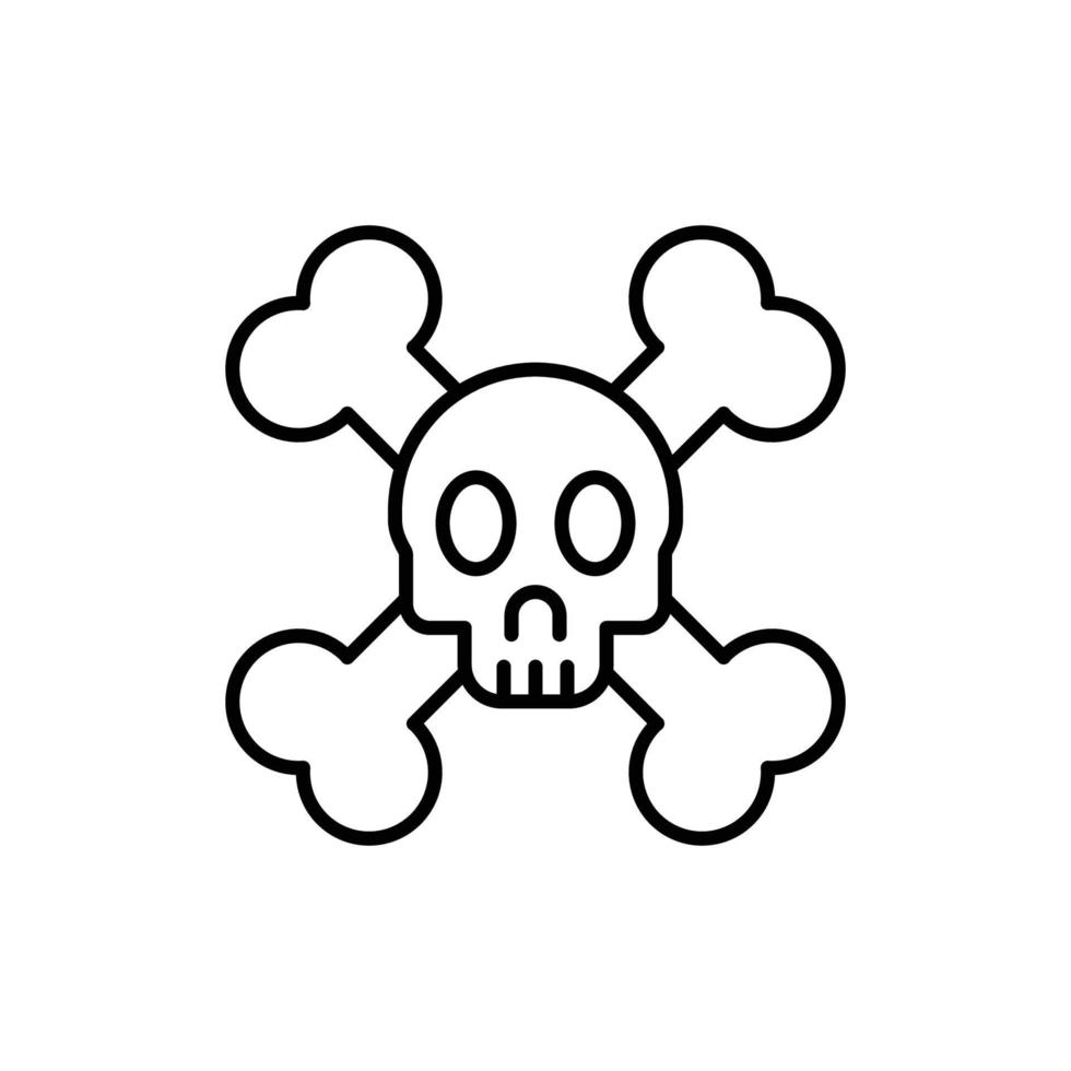 skull icon. outline icon. vector